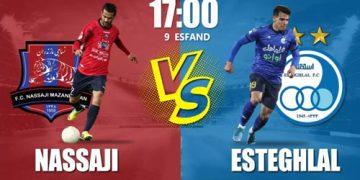 پخش زنده نساجی مازندران و استقلال 9 اسفند 1401