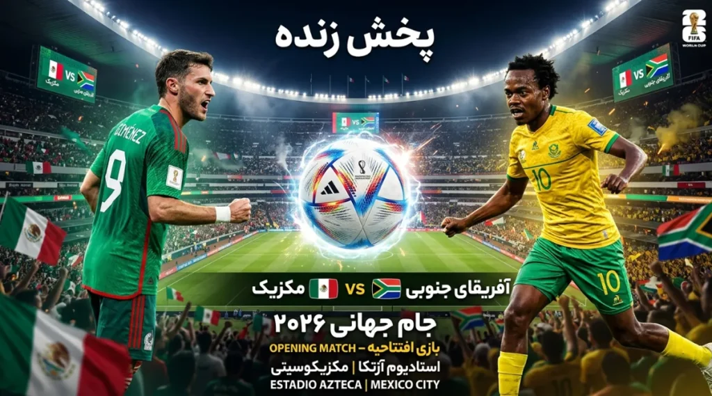 پخش زنده بازی مکزیک با آفریقای جنوبی
